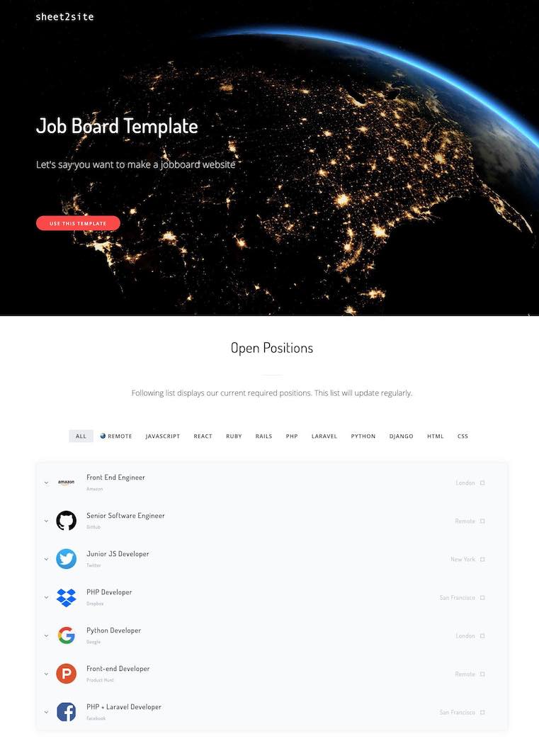 jobboard template